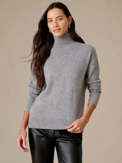 J.mclaughlin Women's Dina Sequin Cashmere Turtleneck Top Gray