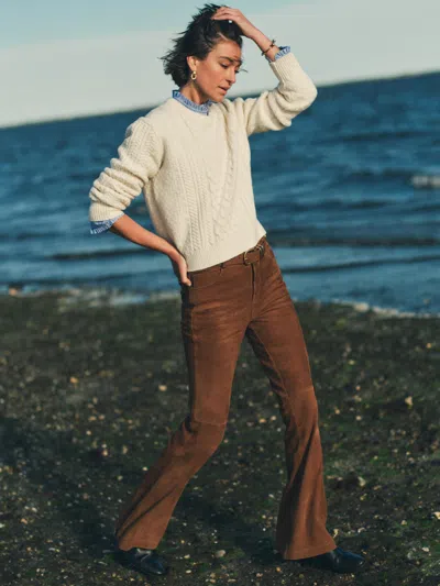 J.mclaughlin Women's Domino Suede Pants Coffee In Brown