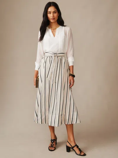 J.mclaughlin Women's Elenia Skirt In Stripe Cream/black In Multi