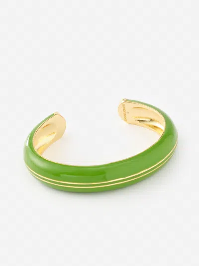 J.mclaughlin Women's Enamel Striped Cuff Green/gold