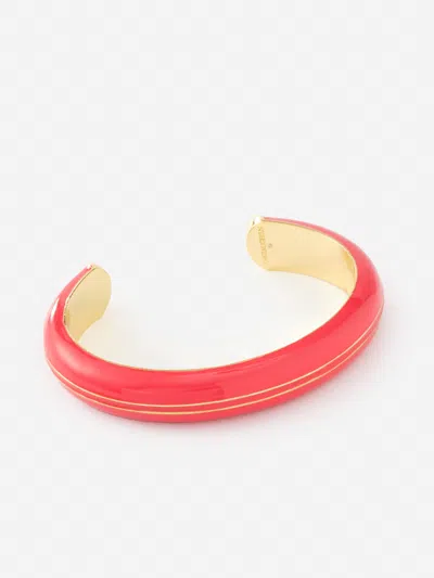 J.mclaughlin Women's Enamel Striped Cuff Red/gold In Green