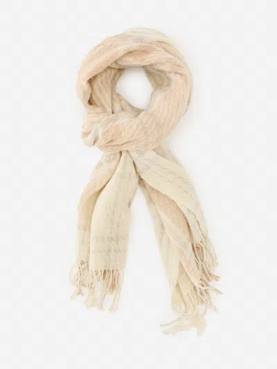 J.mclaughlin Women's Federica Scarf In Plaid Off White/camel | Cashmere/wool