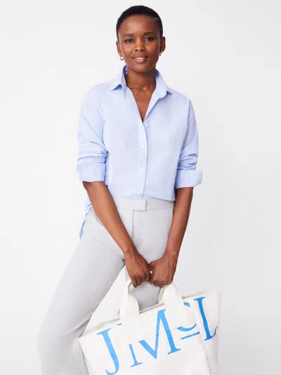 J.mclaughlin Women's Finn Shirt In Stripe Sky Blue/white