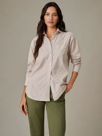 J.mclaughlin Women's Finn Shirt In Stripe White/toast