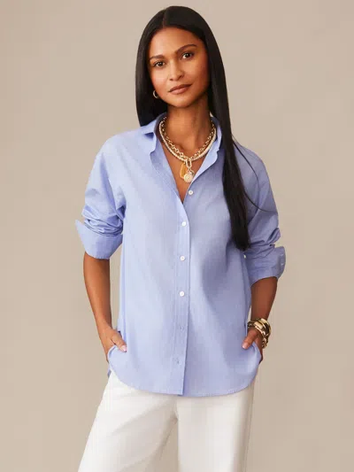 J.mclaughlin Women's Finn Shirt Medium Blue | Cotton