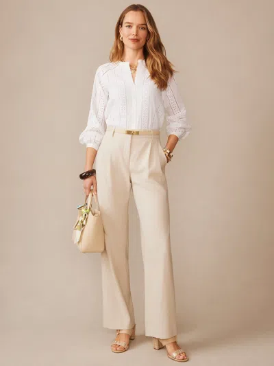 J.mclaughlin Women's Fiona Linen Blend Pants Stone In Neutral
