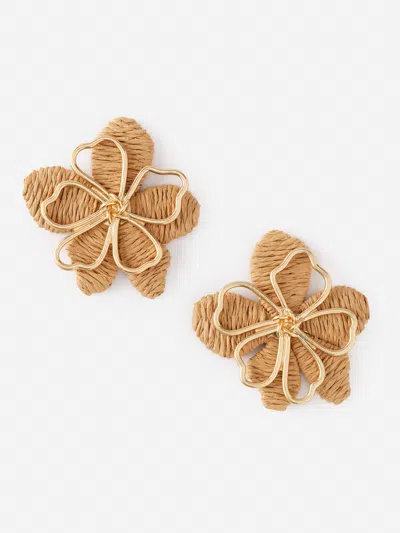 J.mclaughlin Women's Flower Earrings Natural/gold