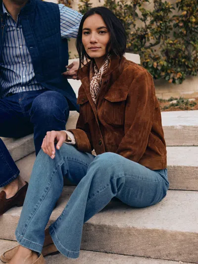 J.mclaughlin Women's Frances Suede Jacket Coffee In Brown