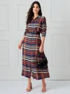 J.mclaughlin Women's Freda Dress In Plaid Flourish Navy In Multi