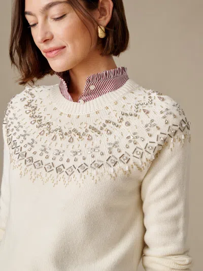 J.mclaughlin Women's Frost Sweater In Fairisle Ivory