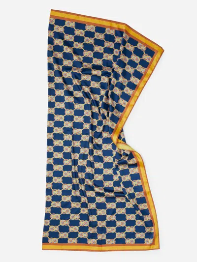J.mclaughlin Women's Gemma Scarf In Heraldic Knot Denim/gold