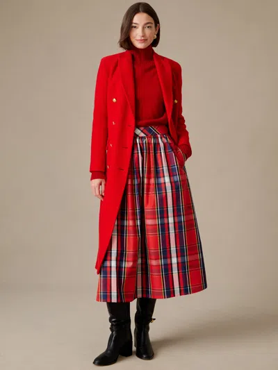 J.mclaughlin Women's Genevieve Long Coat Red In Black