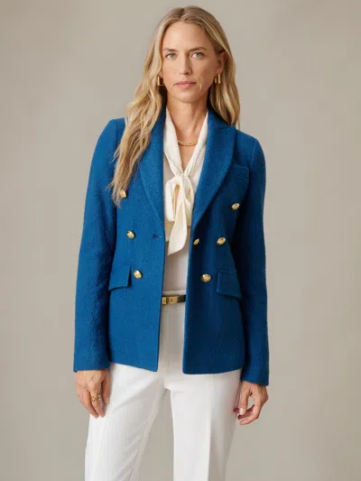 J.mclaughlin Women's Genevieve Wool Boucle Blazer Teal