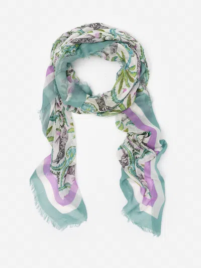 J.mclaughlin Women's Giselle Scarf In Zebra Isle Border Off White | Silk