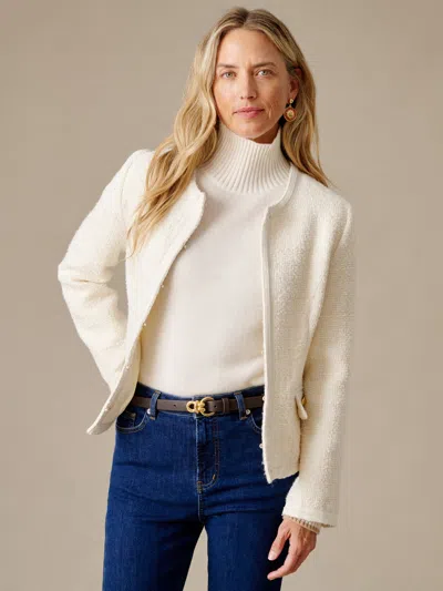 J.mclaughlin Women's Gloriana Boucle Jacket Cream