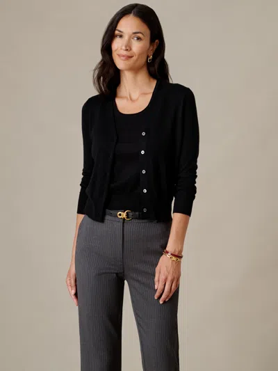 J.mclaughlin Women's Gracie Silk Blend Cardigan Black