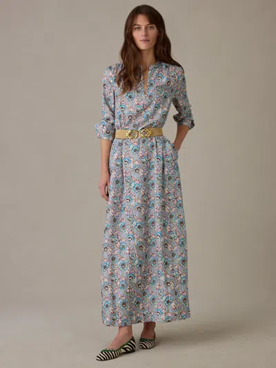 J.mclaughlin Women's Hannah Silk Blend Dress In Belle Epoque Bloom Light Blue