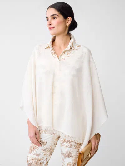 J.mclaughlin Women's Ingrid Cashmere Poncho Off White In Animal Print