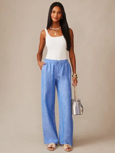 J.mclaughlin Women's Irene Linen Pants Denim In Blue