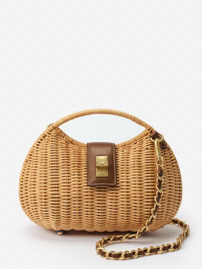 J.mclaughlin Women's Iris Wicker Handbag Natural/saddle