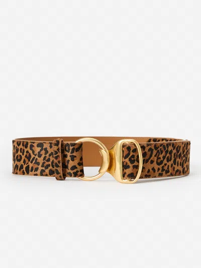 J.mclaughlin Women's Isobel Pony Hair Belt In Leopard Brown
