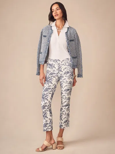 J.mclaughlin Women's Ivy Pants In Giardino Toile White/navy In Multi