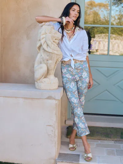 J.mclaughlin Women's Ivy Pants In Zebra Story Denim In Blue