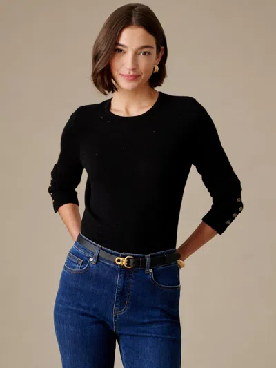 J.mclaughlin Women's Jamey Sequin Cashmere Sweater Black