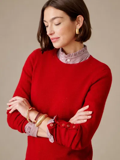 J.mclaughlin Women's Jamey Sequin Cashmere Sweater Red