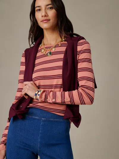 J.mclaughlin Women's Jamey Sweater In Stripe Rose