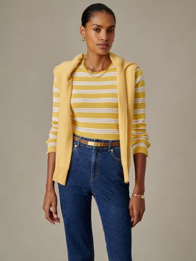 J.mclaughlin Women's Jamey Sweater In Stripe Yellow