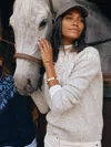 J.mclaughlin Women's Jeanette Sweater In Fairisle Light Heather Gray/off White In White