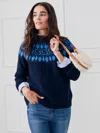 J.mclaughlin Women's Jeanette Sweater In Fairisle Navy/blue In Black