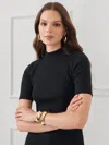 J.mclaughlin Women's Jess Ribbed Top Black In Black