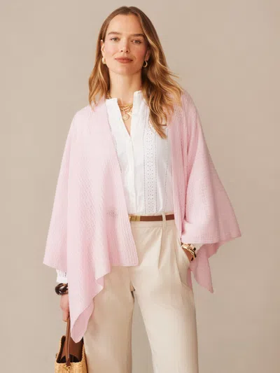 J.mclaughlin Women's Julianne Cashmere Wrap Pink In White