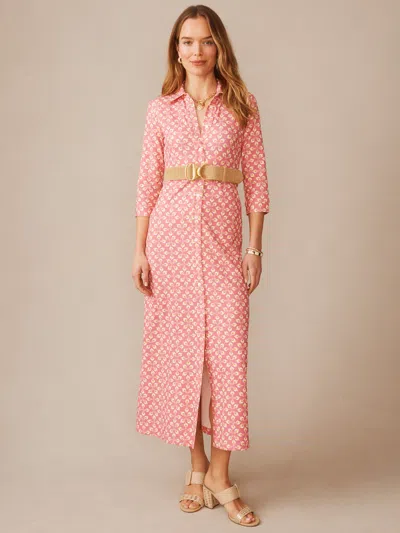J.mclaughlin Women's Kailyn Maxi Dress In Mythic Floral Geo Pink/yellow