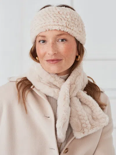 J.mclaughlin Women's Kari Faux Fur Headband Cream In White
