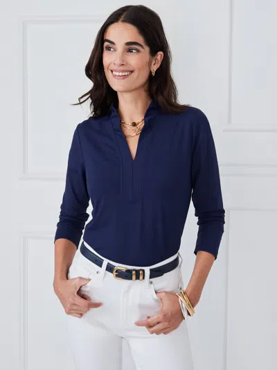 J.mclaughlin Women's Kate Ruffle Top Winter Navy In Blue