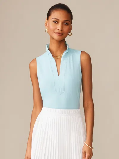 J.mclaughlin Women's Kate Sleeveless Ruffle Top Tropical Blue