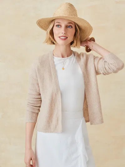 J.mclaughlin Women's Kavi Cashmere Cardigan Heather Oatmeal In Brown