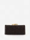 J.mclaughlin Women's Keaton Wicker Clutch Dark Brown In Brown