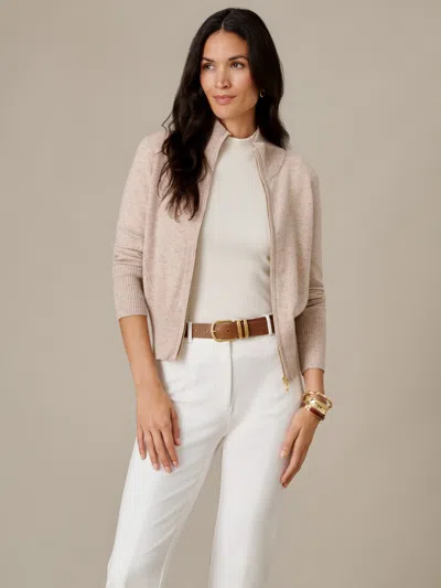 J.mclaughlin Women's Kendall Cashmere Sweater Heather Oatmeal In Neutral