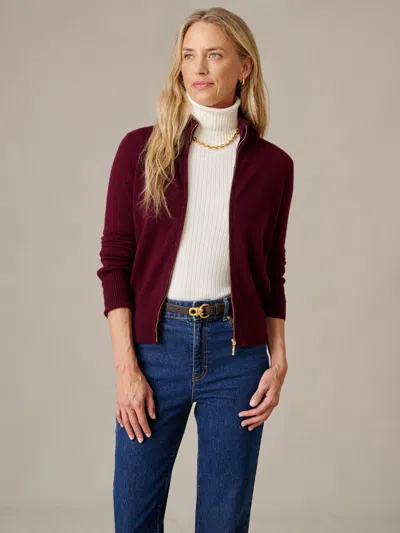 J.mclaughlin Women's Kendall Cashmere Sweater Heather Wine In Burgundy