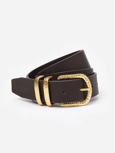 J.mclaughlin Women's Kendall Leather Belt Dark Brown