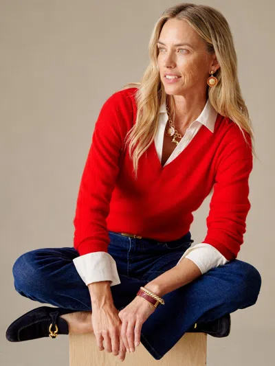 J.mclaughlin Women's Kerry Cashmere Sweater Scarlet