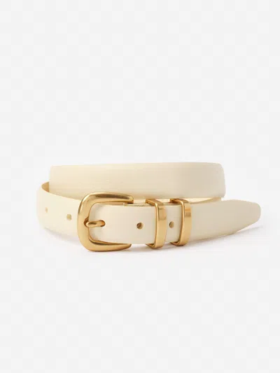 J.mclaughlin Women's Khloe Leather Belt Ivory In Burgundy