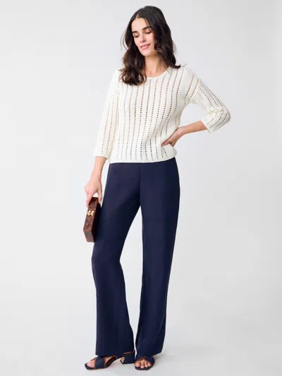 J.mclaughlin Women's Kilian Linen Blend Pants Navy In Blue