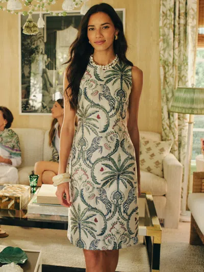 J.mclaughlin Women's Kinsley Dress In Maxi Zebra Isle Jacquard Off White