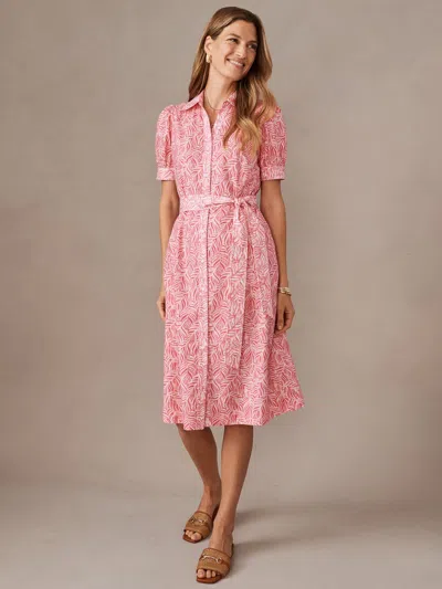 J.mclaughlin Women's Kirby Dress In Palm Breeze Rose/white In Pink