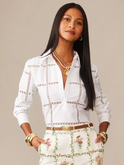 J.mclaughlin Women's Kyla Embroidered Shirt White
